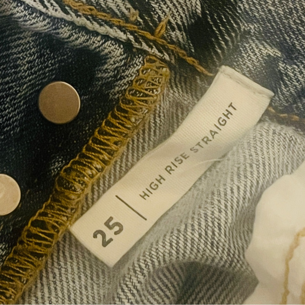 PacSun Eco Light Blue Butterfly Straight Leg Jeans Sz 25 - Picture 13 of 16